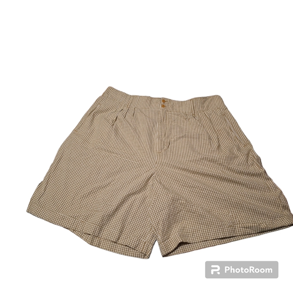 NWT Jacque & Koko Women's Gingham Checked Culottes Shorts Size 28 Olive Green